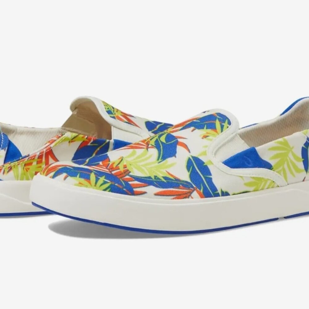 Olukai Lae'ahi Pa'I Slip-On Sneaker Men's Size 9.5 NEW Surfer Off White / Aloha